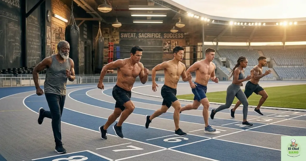 carrera en pista de atletismo