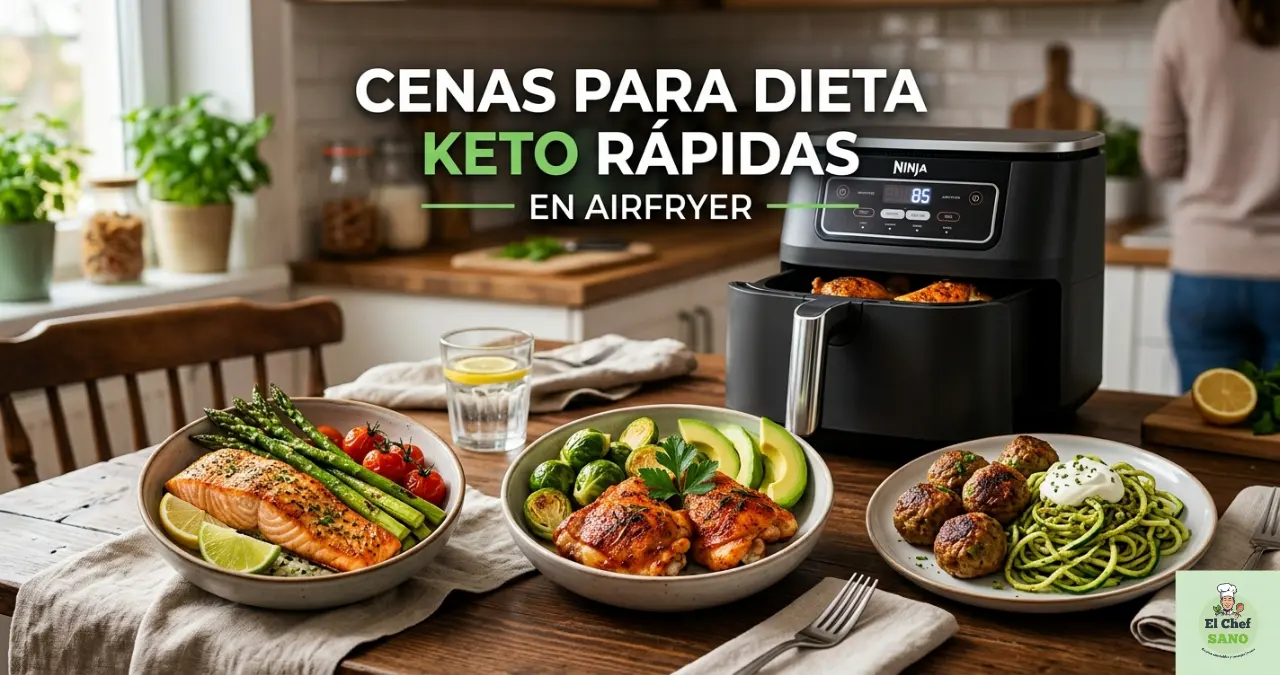 cenas para dieta keto rápidas airfryer