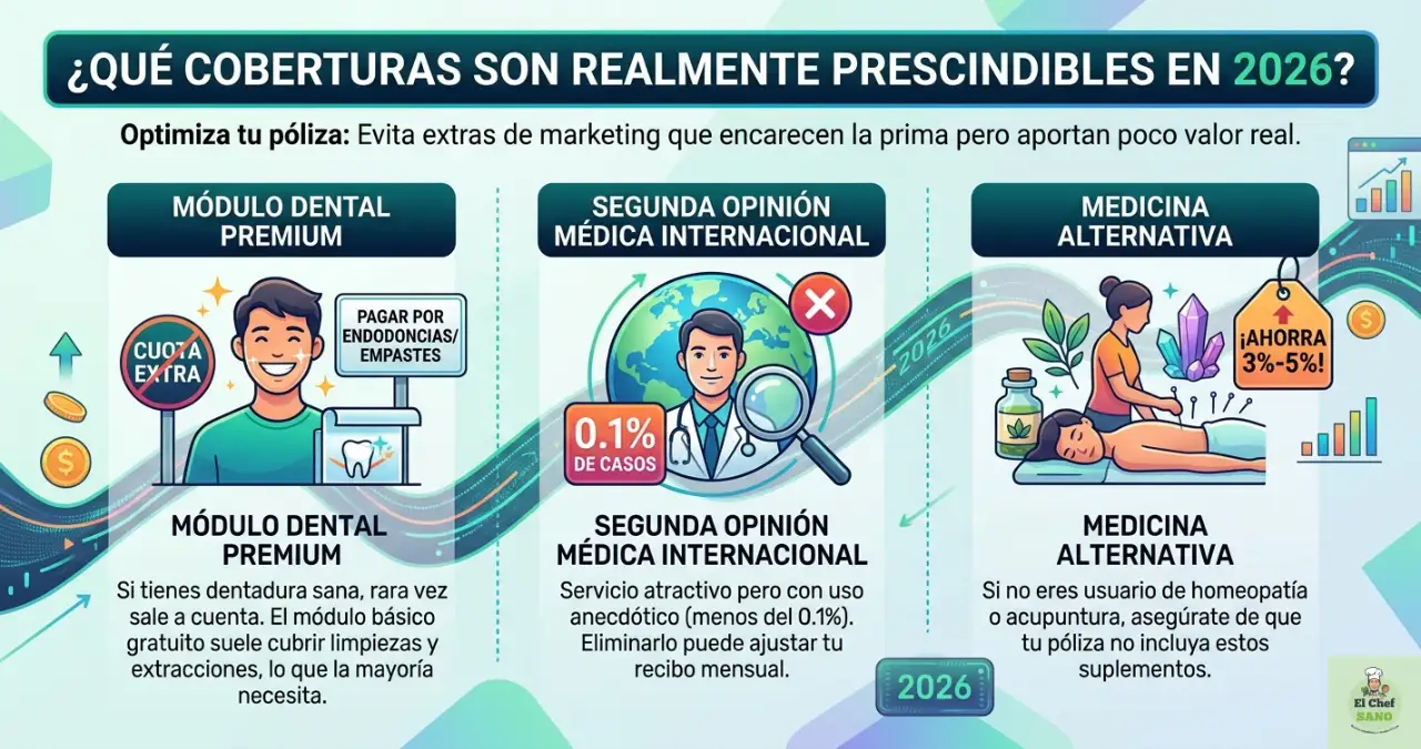 coberturas prescindibles en España 2026