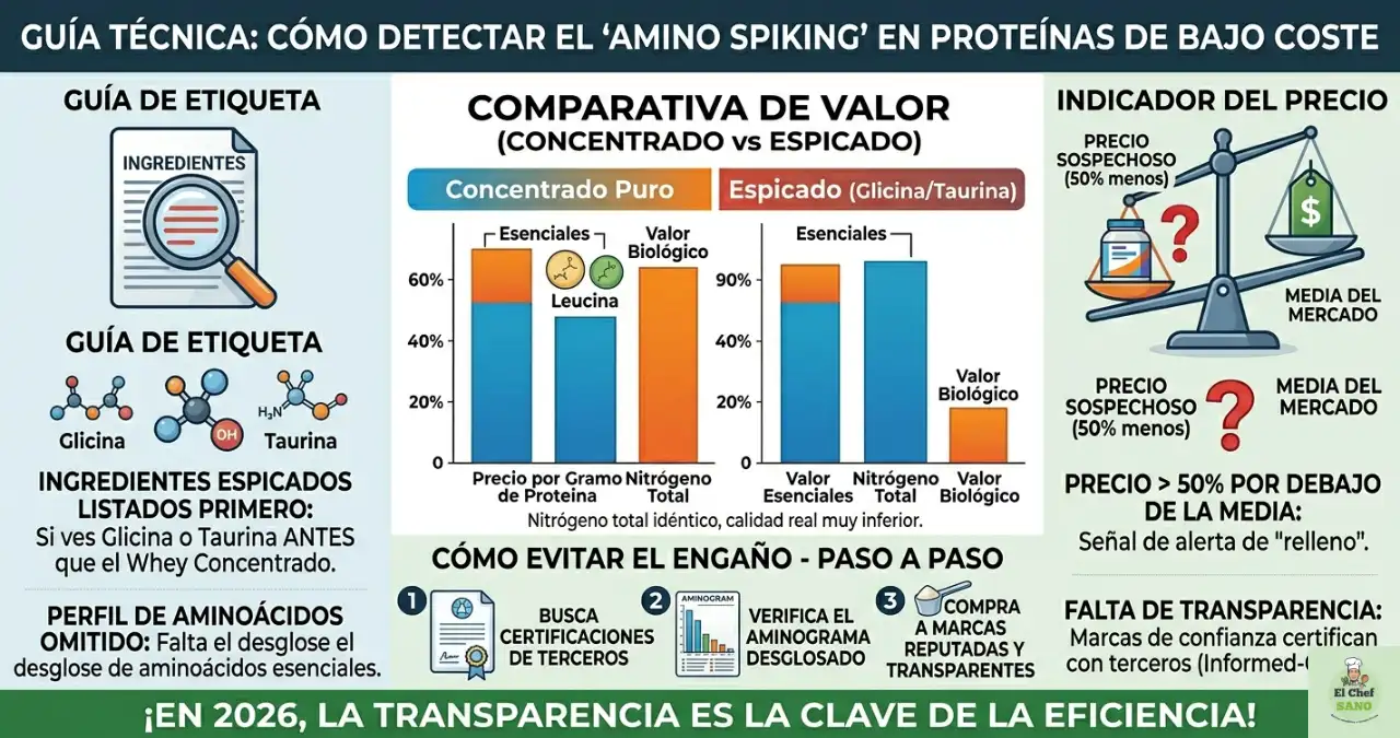 cómo detectar el Amino Spiking en proteínas de bajo coste