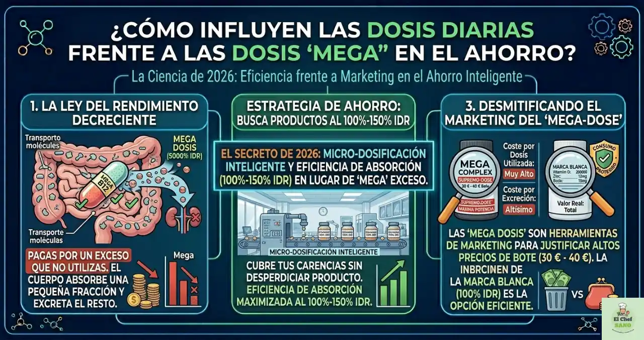 como influyen las dosis diarias a las dosis grandes en el ahorro