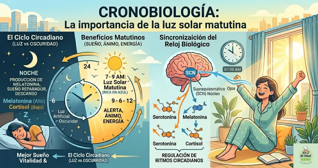 cronobiología, luz solar, matutina