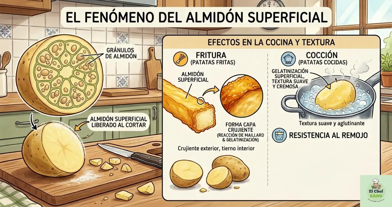 fenómeno almidón superficial