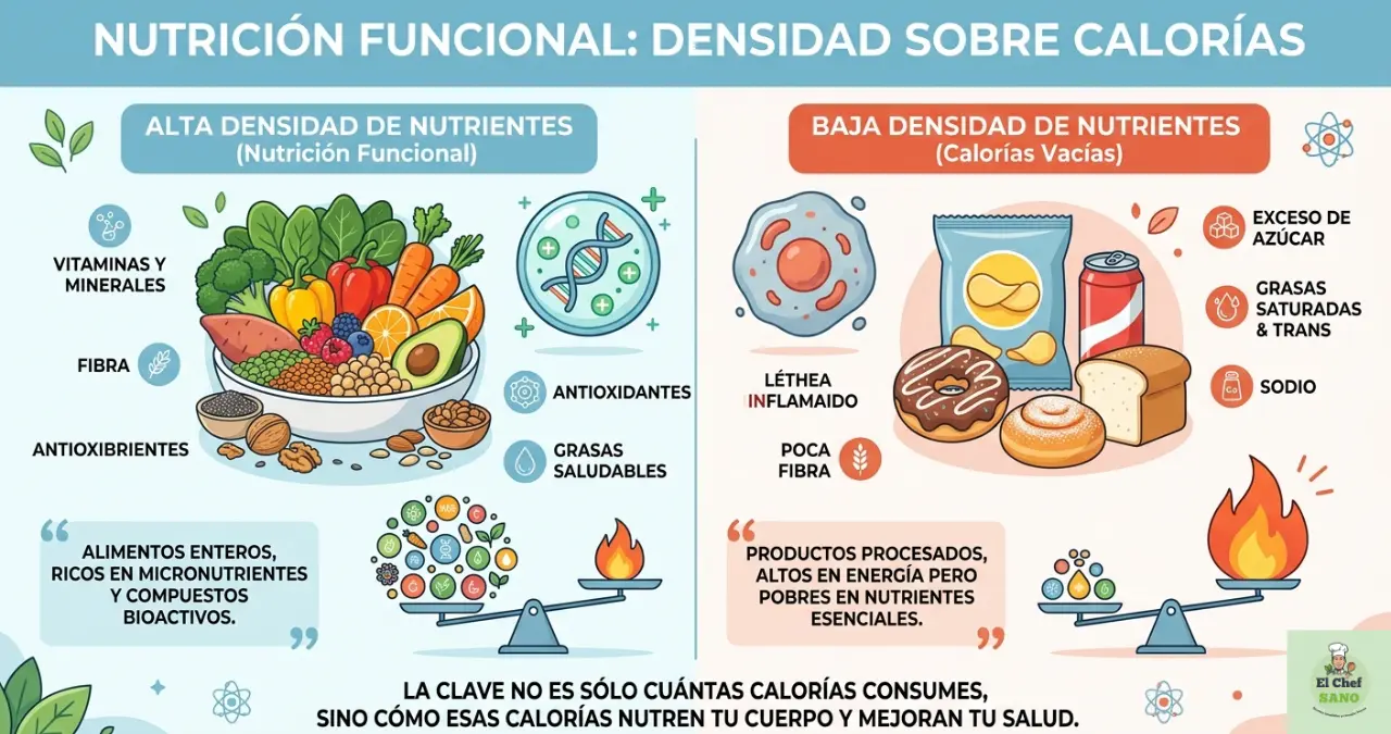 nutrición funcional y densidad sobre las calorías