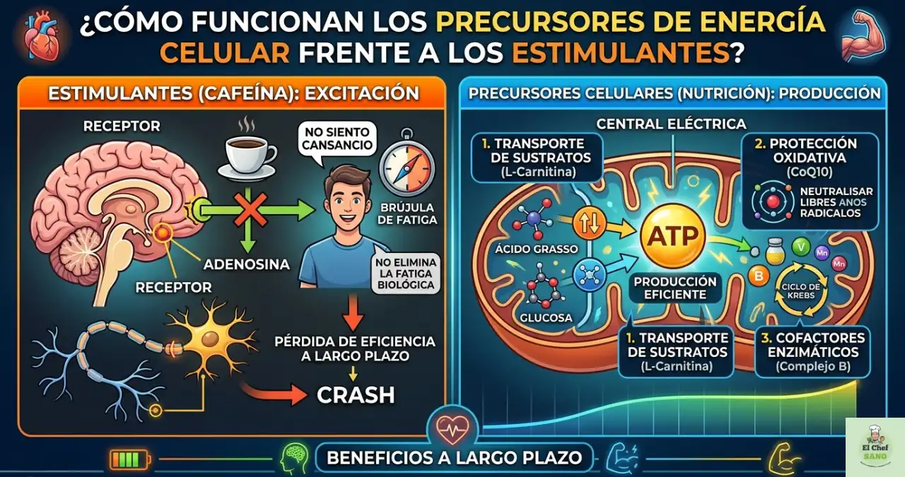 precursores de energía celular o estimulantes