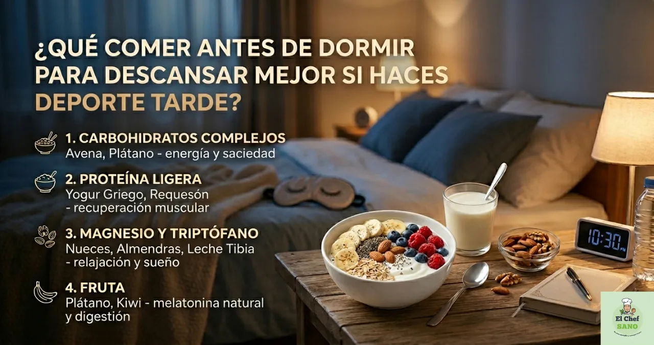que comer antes de dormir para descansar mejor si haces deporte por la noche
