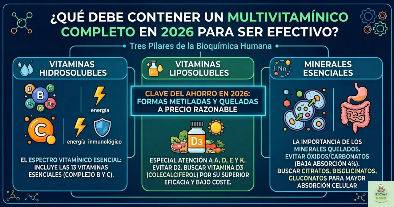 qué debe tener un multivitamínico completo para ser efectivo