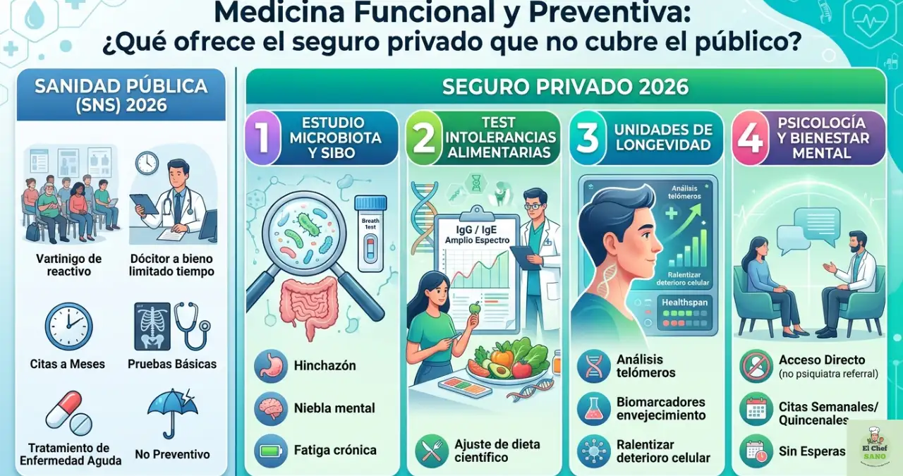 qué ofrece el seguro privado que no cubre el público en 2026