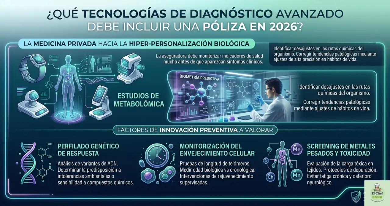 qué tecnologías de diagnóstico avanzado debe incluir una póliza en España 2026