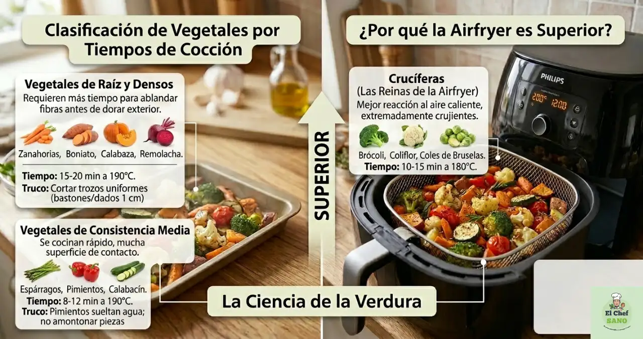 tiempo de cocción de vegetales